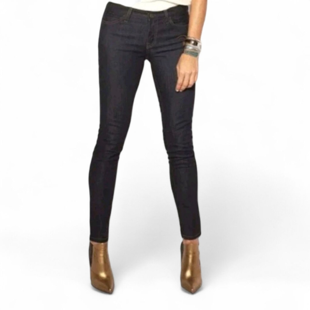 Imogene + Willie Lucy Dark Wash Slim Stretch Mid Rise Jeans Sz 27 Made In USA